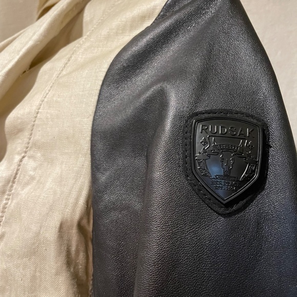 RUDSAK soft leather and linen jacket for woman, medium size, excellent condition - Picture 5 of 15